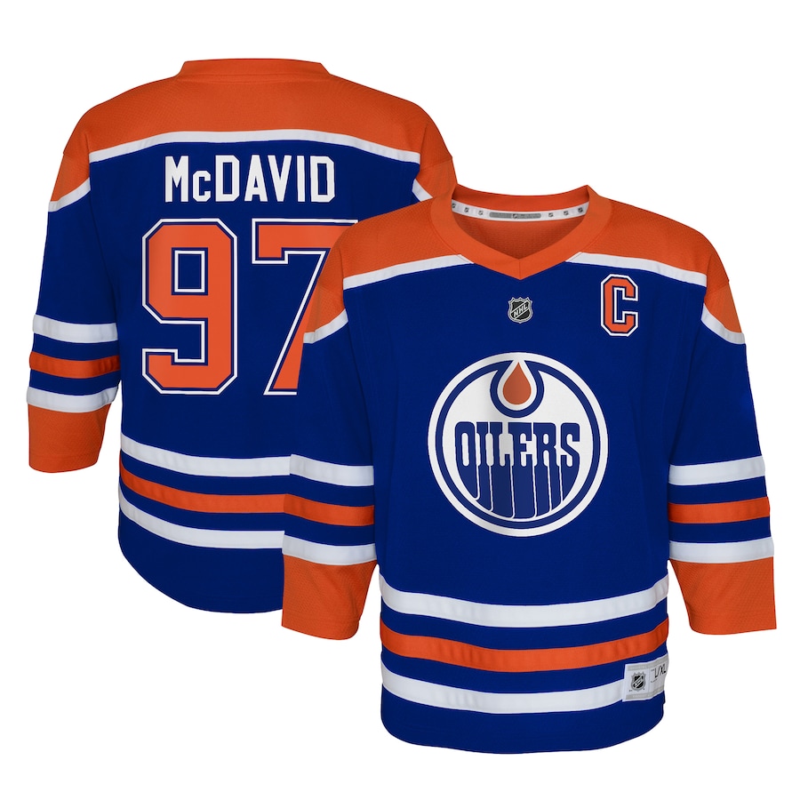 Men's Edmonton Oilers Connor McDavid Royal Home Primegreen Authentic Player Jersey