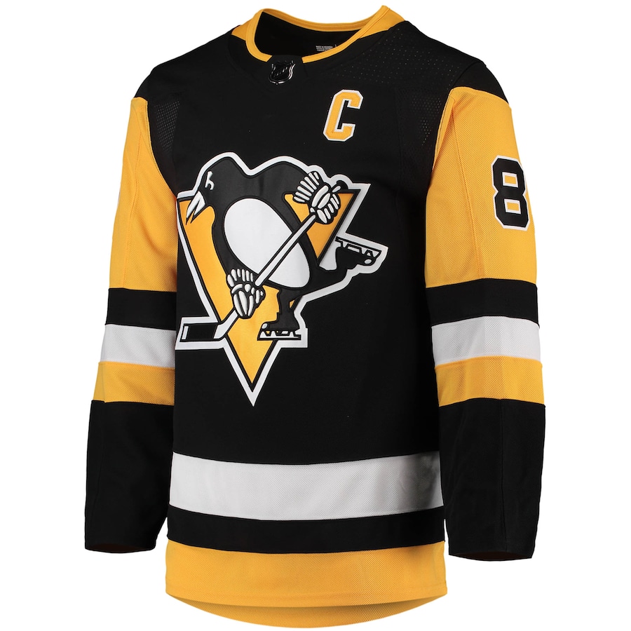 Men's Pittsburgh Penguins  Black Home  Primegreen Authentic Custom Jersey